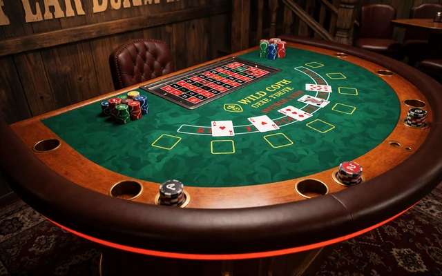Live-Dealer-Tisch mit gr&uuml;ner Neonbeleuchtung im Lizaro Casino Stil
