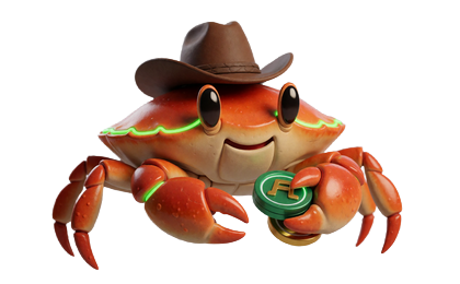 Bonus Crab mit Cowboyhut zeigt Lizaro Shop-System f&uuml;r zus&auml;tzliche Rewards